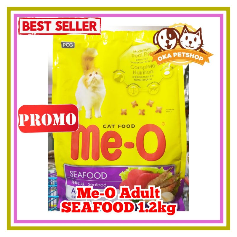 makanan kucing meo seafood adult 1.2kg freshpack - Me-O Seafood Adult Freshpack