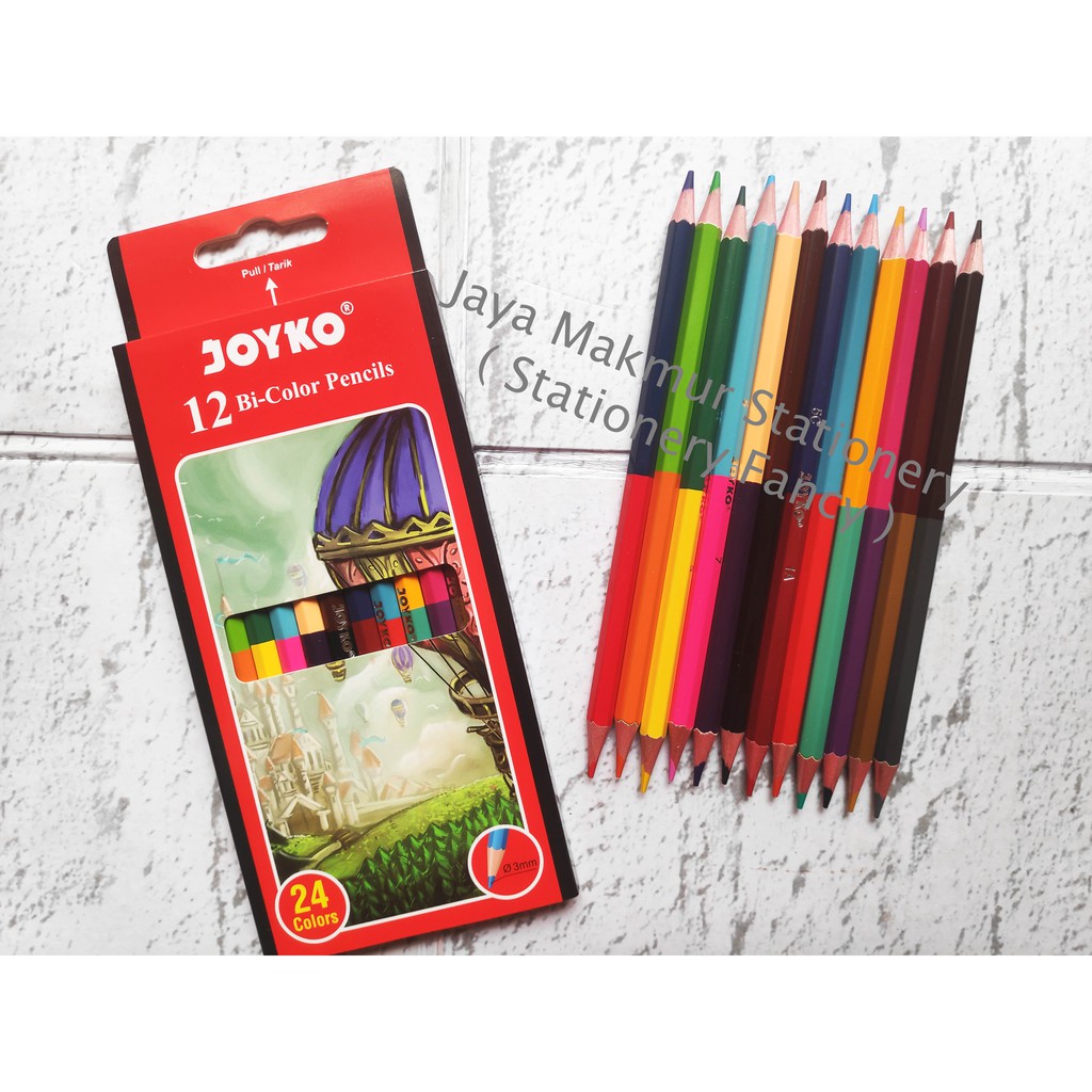 Pensil Warna Bi-color Joyko CP-Bi101 (1 set 24 Warna)