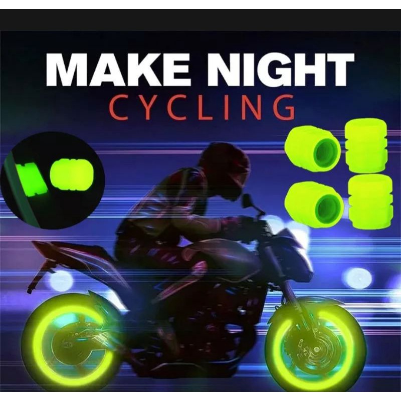 TUTUP PENTIL NYALA SEPEDA MOTOR MOBIL GLOW IN THE DARK