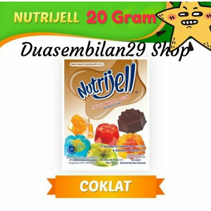 Nutrijell Jelli bubuk rasa Coklat 20 Gram