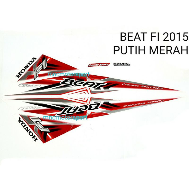 striping honda beat 2015 merah putih