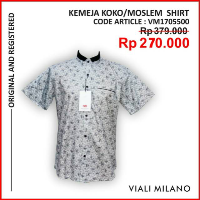 Kemeja koko muslim brended viali milano