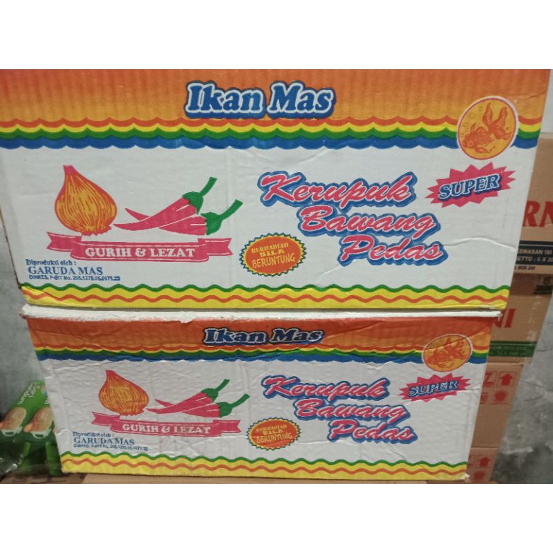 

Kerupuk Bawang Pedas ( 1 Karton 1 Pack isi 20 x 6 Pack )