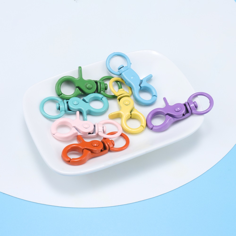 Ready stock Colorful alloy keychain diy key chain fashion accessories jewellery（5pcs/pack 44x21mm）