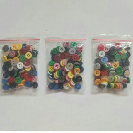 Kancing baju hem kemeja 11mm / 18L Mix warna - Kancing lubang 4