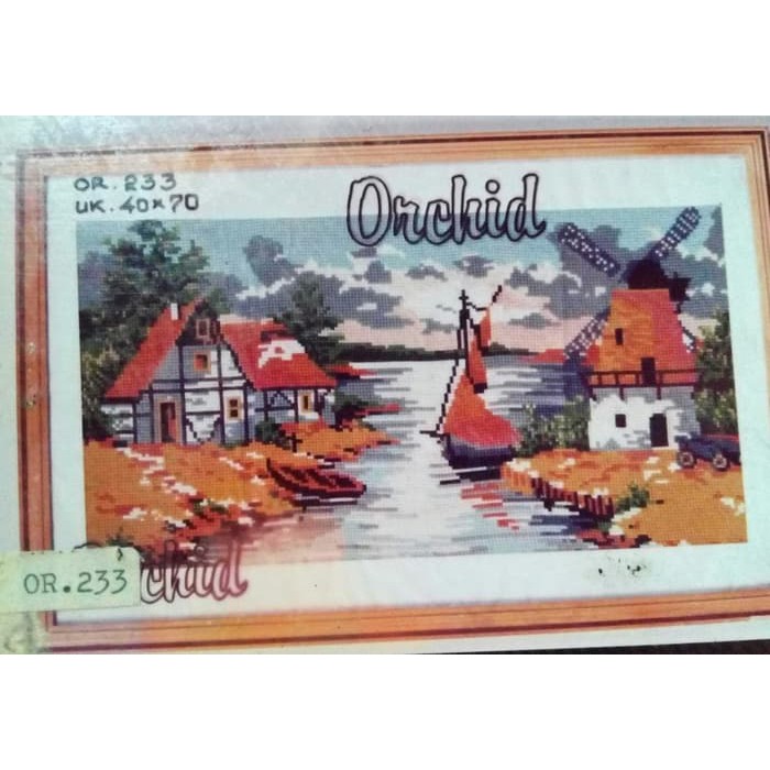KRUISSTEEK KRISTIK ORCHID MOTIF PEMANDANGAN OR 233
