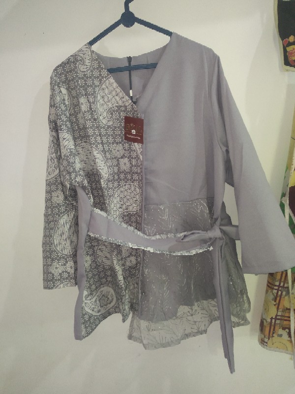 Tey-17 Batik Wanita Asj Sa Hrb026 Kenongo Kemeja Tosca Pendek Size M L Xl Blouse