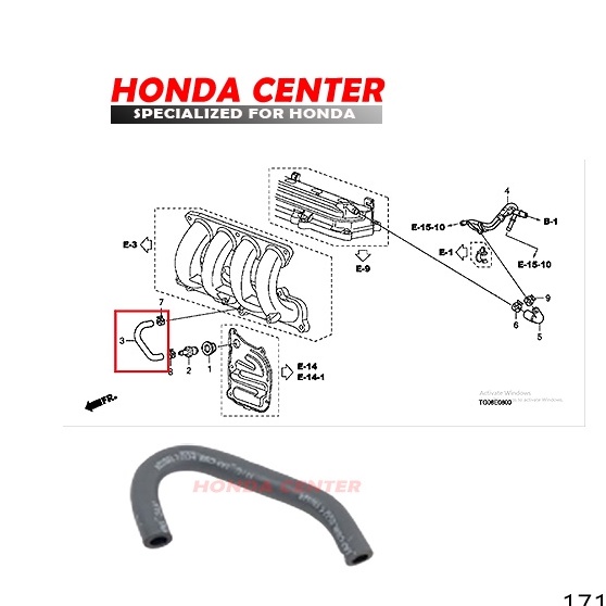 Selang slang tube pcv freed jazz s rs ge8 city gm2  2008 2009 2010 2011 2012 2013 2014