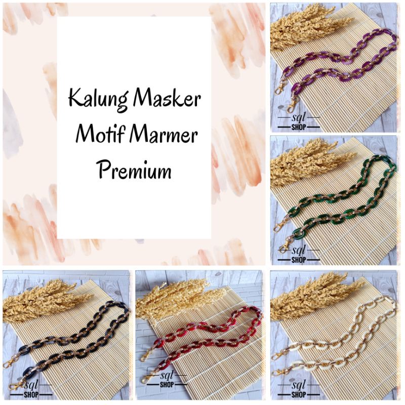 SQL SHOP Kalung masker rantai motif marmer ayu ting ting | Kalung masker artis