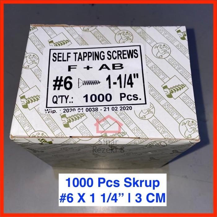 

1000 PCS Skrup 6 x 1 1/4 inch / 3 cm MOON LION 1 Dus Sekrup Screw Kualitas Terjamin