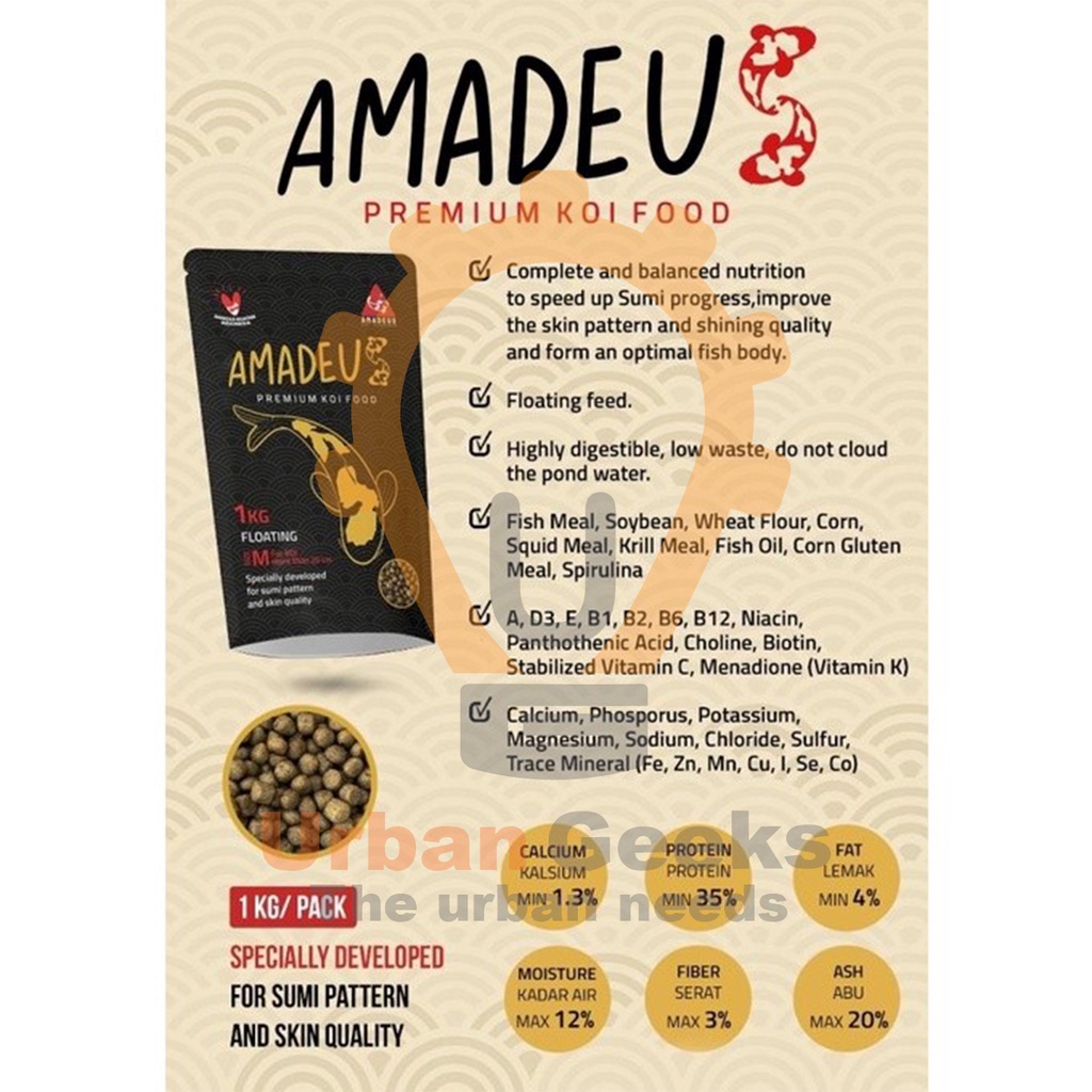 Pakan Ikan Koi Amadeus Premium Koi Food Pelet for Sumi
