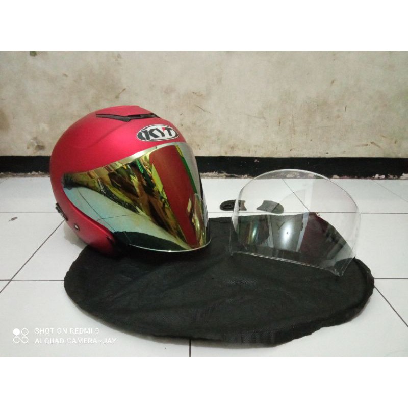Helm Second KYT Kyoto Red Doff Bervenom