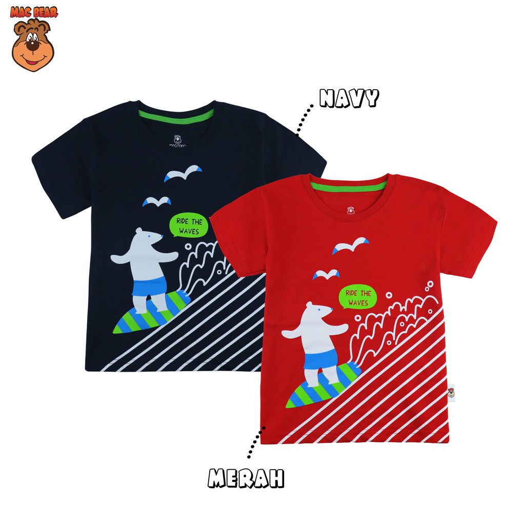 MacBear Kaos Anak Laki laki Bear Surfing 6 Bulan 12 MacBear Kaos Anak Laki laki Bear Surfing 6 Bulan 12