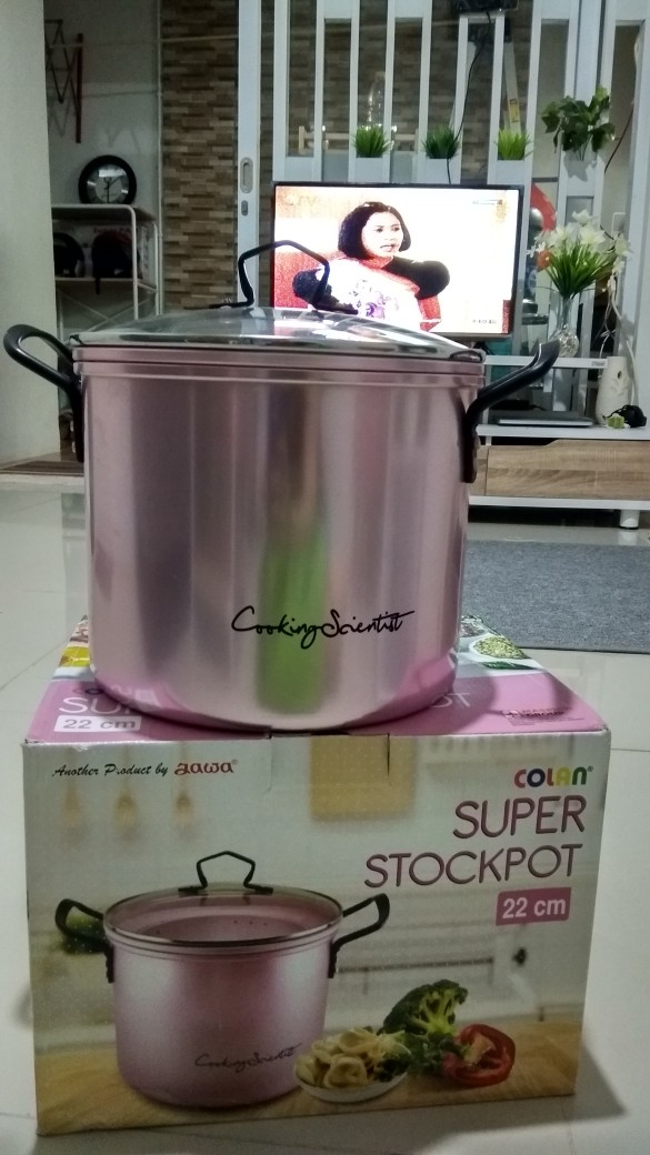 Maspion Panci Super Stockpot Colan Pastel 22 Cm Merah Muda - Aluminium