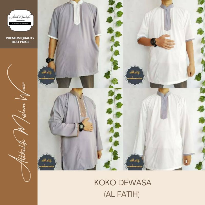 Baju Koko Dewasa Al Fatih berkualitas by alkhalifi moslemwear