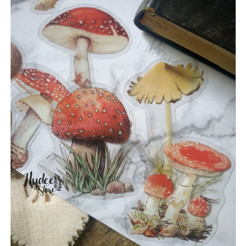 Deco Stiker MUSHROOM JAMUR for journaling scrapbooking journal kit / sticker vintage deco sticker/ S