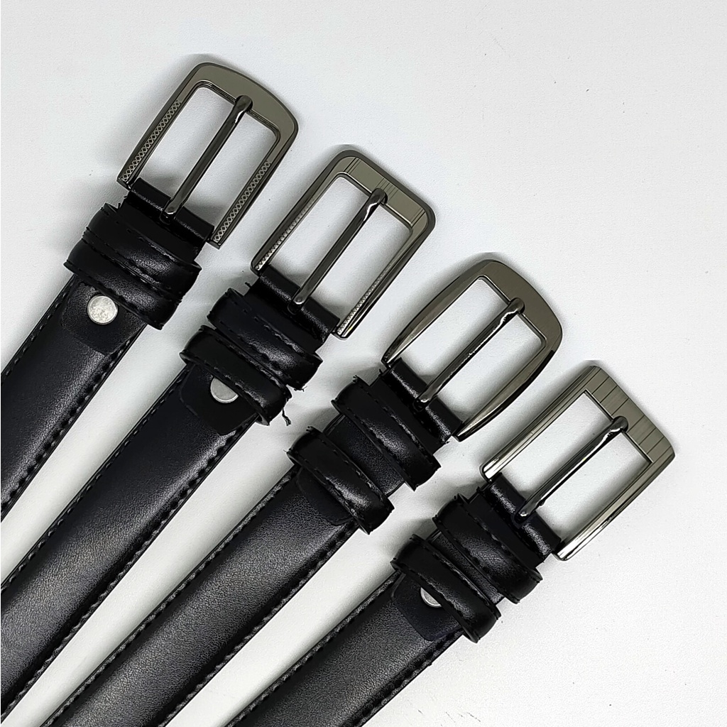 Sabuk Ikat Pinggang Gesper Anak Sekolah Polos Lebar 3cm Model Tusuk Kulit Sintetis