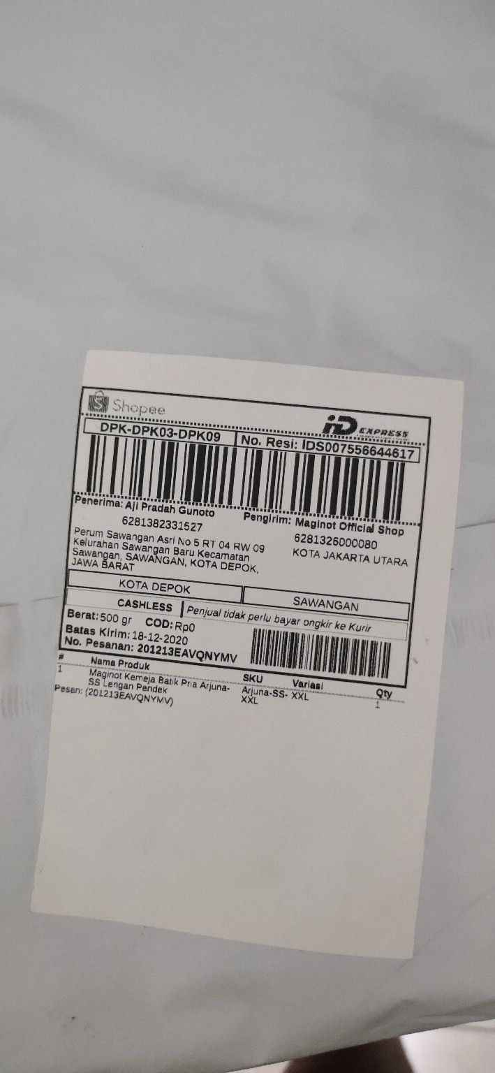 Maginot Kemeja Batik Pria Arjuna-ss Lengan Pendek