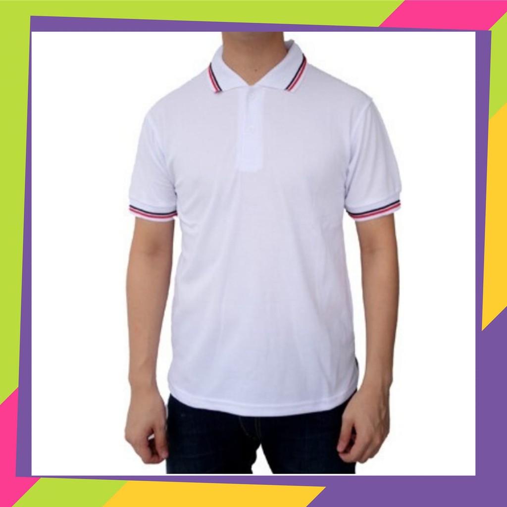 Kaos kerah merah putih / polo LIST merah putih  / kaos kerah list merah putih .kaos 17 agustus
