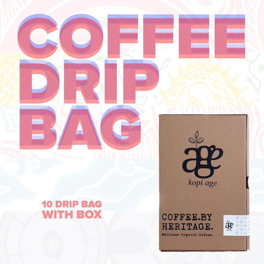 

Coffee Drip Bag / Filter Bag Arabica Robusta Organic (10 Bags) - Kopi Age Bali Kopi