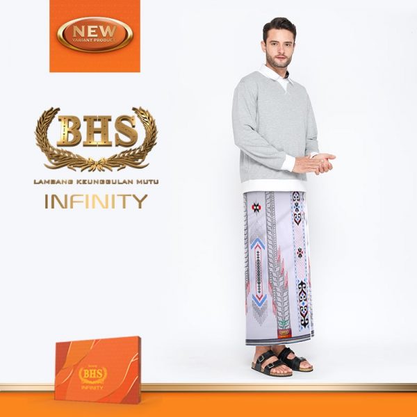 Sarung BHS Infinity Gold Motif PKA Putih