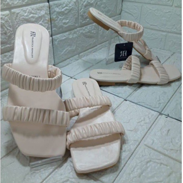 SANDAL FLAT KERUT WANITA TERBARU FRANSISKA RENALDY L .ORIGAMI 01