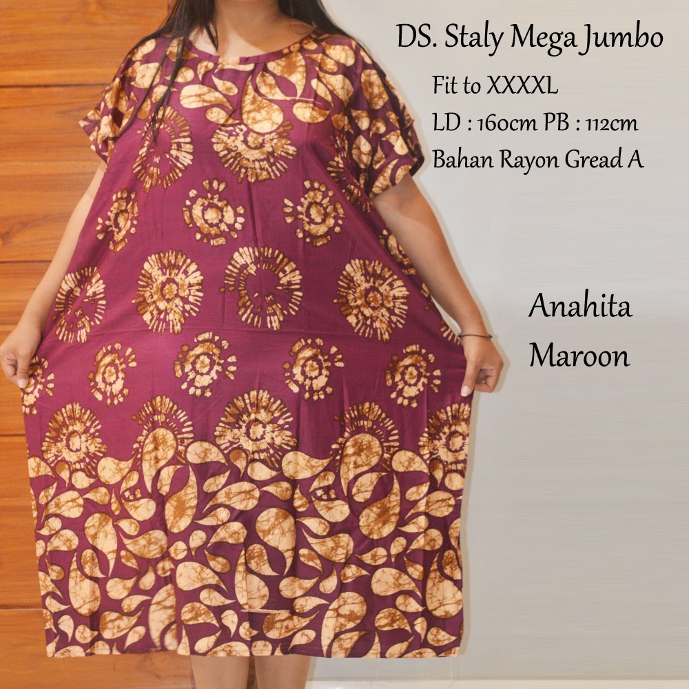 Daster Mega Jumbo Staly LD 160cm || Daster Jumbo Murah-Anahita Ungu B
