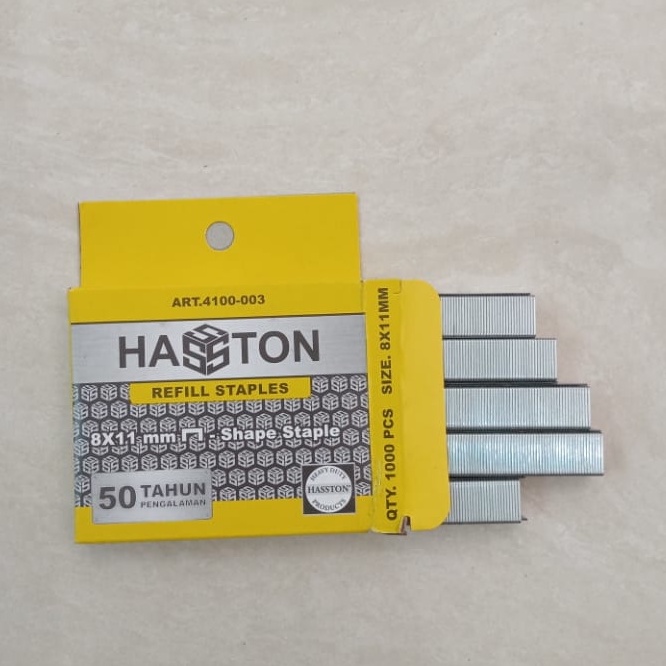 

ISI STAPLES HASSTON UKURAN 8 X 11 MM / ANAK STAPLES HASSTON / REFILL STAPLES