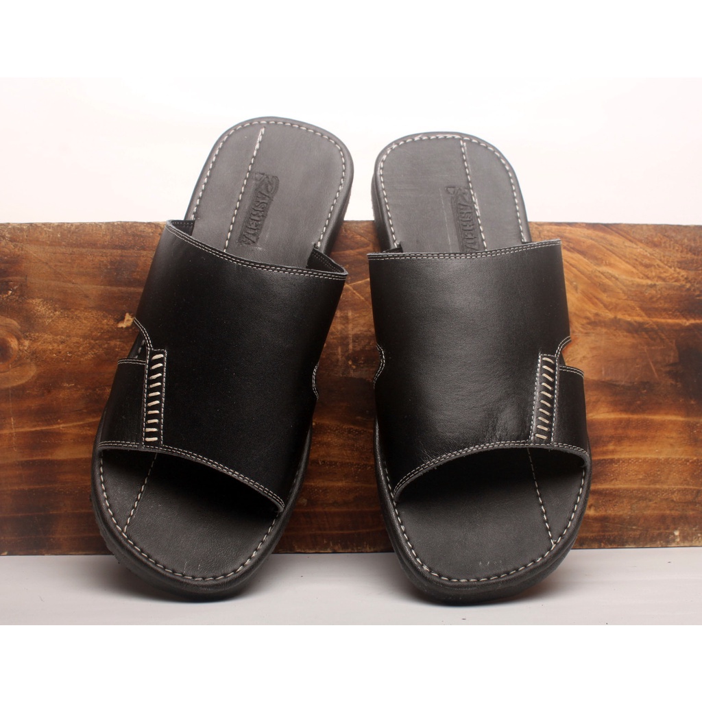 Sandal Kasual Pria Kulit Asli Rasheda Gr 42 Slide Kokop Big Size