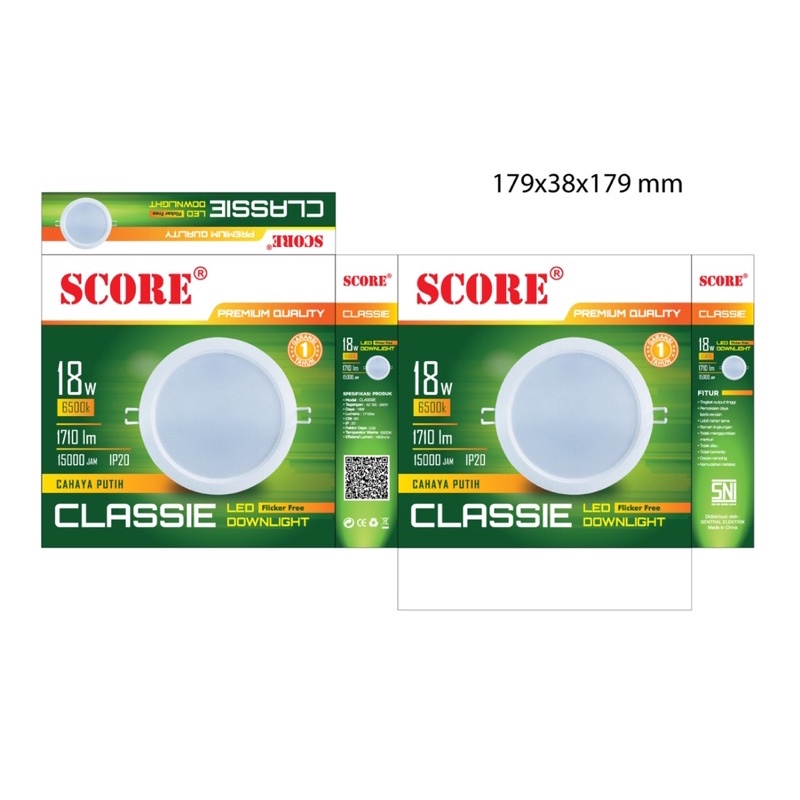 LED PANEL SCORE CLASSEI 12W 18W PUTIH KUNING