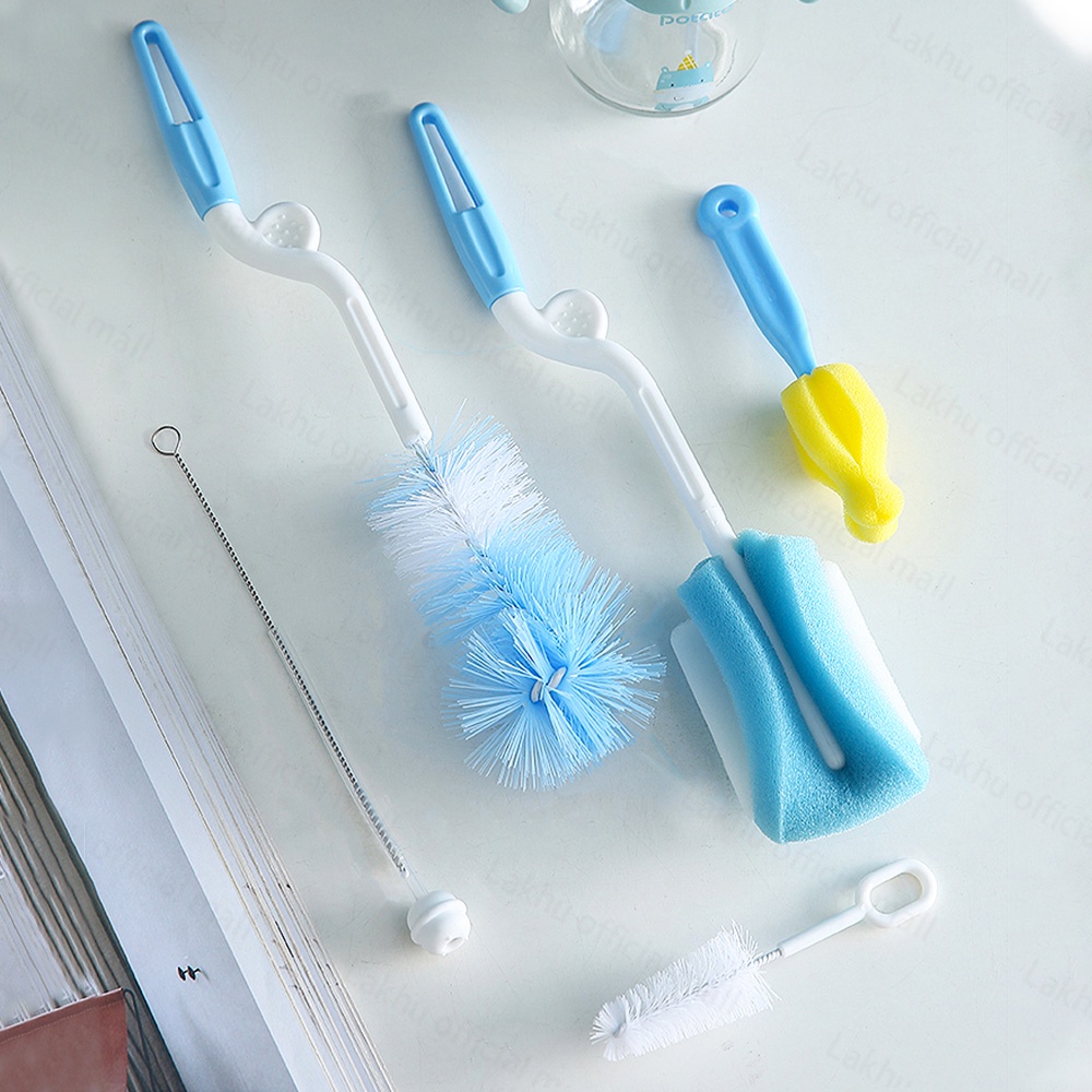 Lakhu sikat botol dot sponge spons pembersih dot spons pembersih botol 5pcs/set