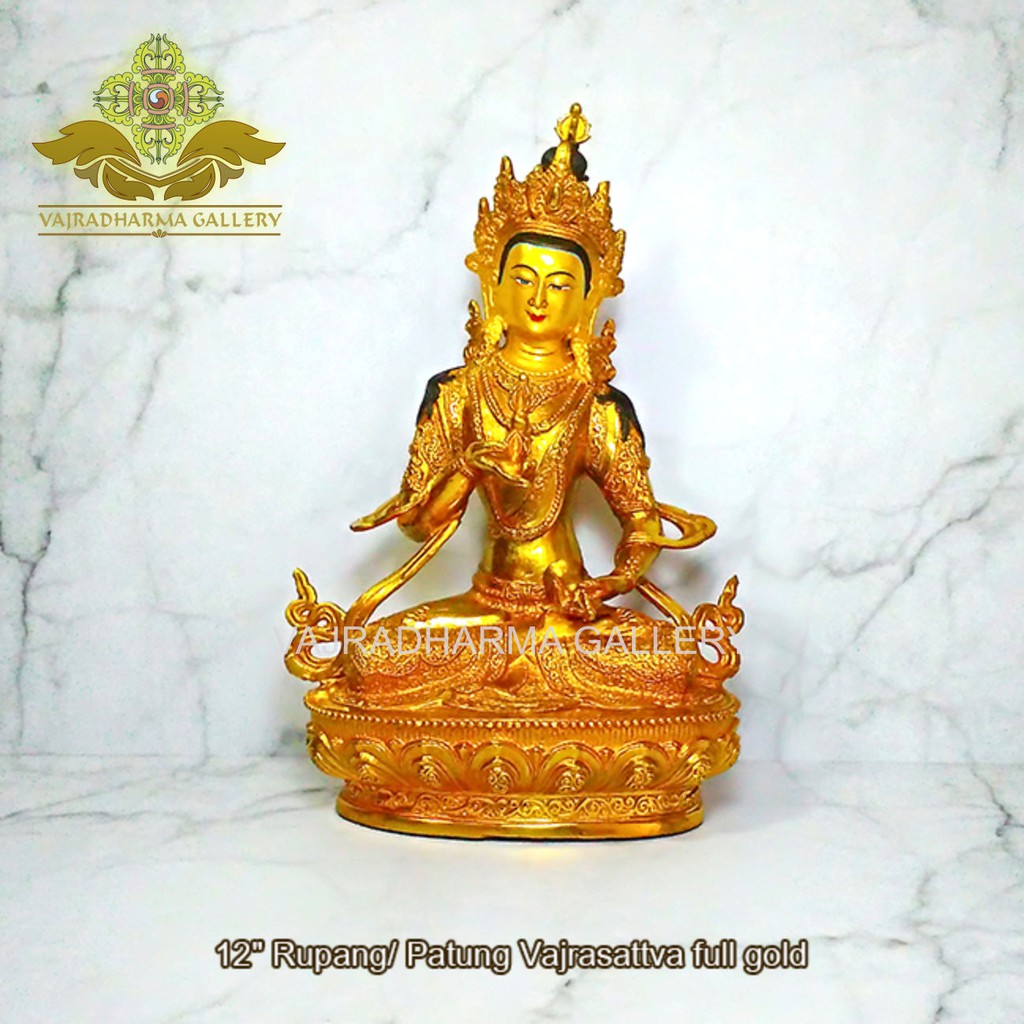 Rupang/ Patung/ Arca Buddha 12 Inch Full Gold