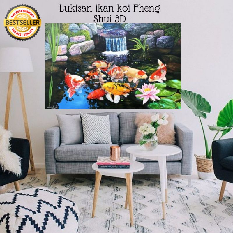Lukisan Ikan Koi 3D