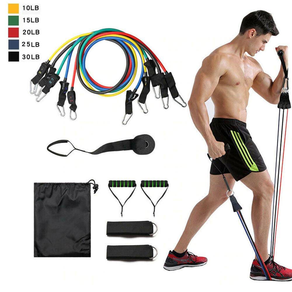 TERMURAH JS-7 Resistance Bands 11 in 1 Set Tali Pembantu Resistance Tube Elastic Fitness Gym Resistance Bands 11 in 1 BISA COD HOME COLECTION