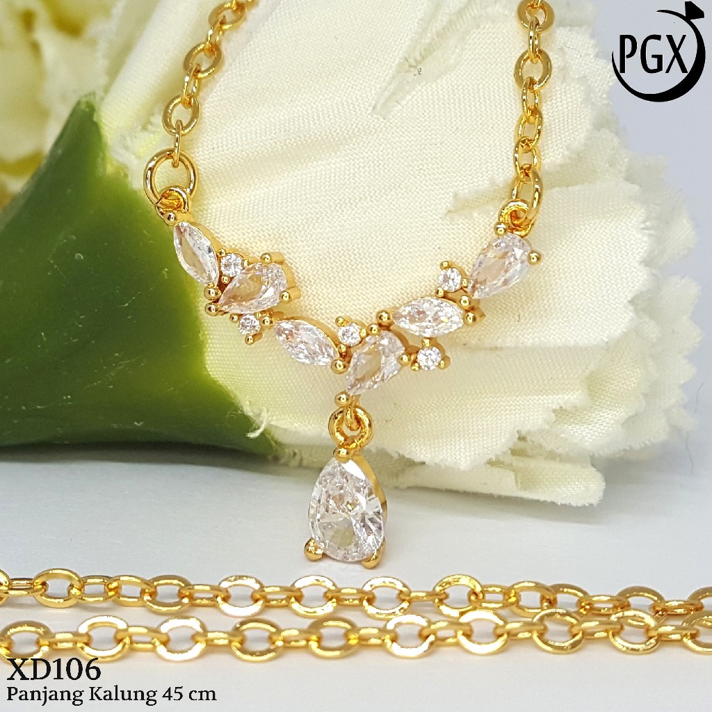 PGX Kalung Wanita Xuping Perhiasan Lapis Emas Aksesoris Fashion Premium - XD006