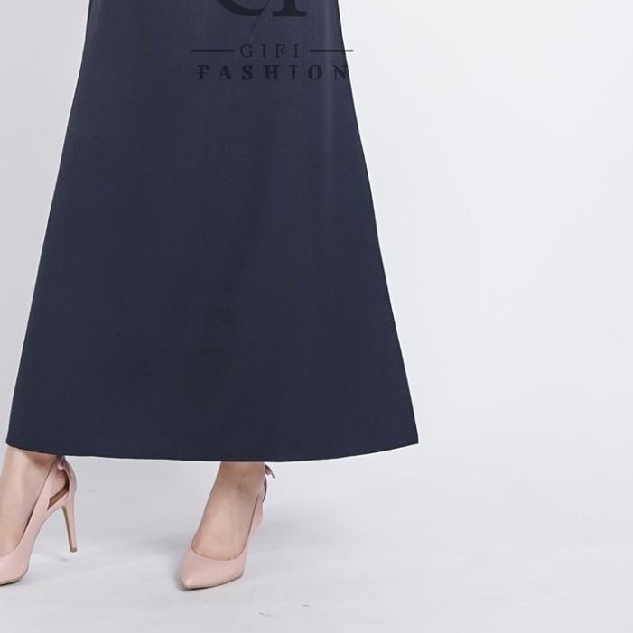 Rok Kerja Wanita Panjang Rok Pinggang Karet Rok Model A-line Formal Rok Panjang Wanita Muslimah