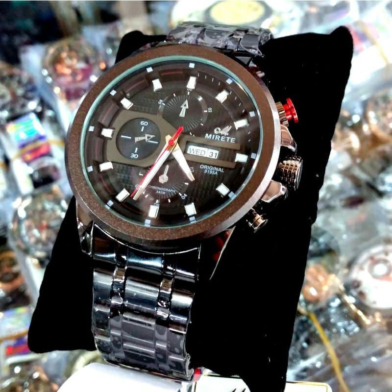 Jam Tangan Pria Mirete EDITION NEW Original Free Box Exklusif Fitur Tanggal Hari Aktif Garansi Original_ JAM Tangan Pria Mirete Original Water Resistantce Rantai Stainlees Steel