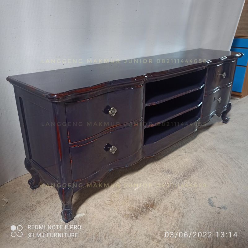 bufet credenza meja tv klasik spanyol 200cm duco antik