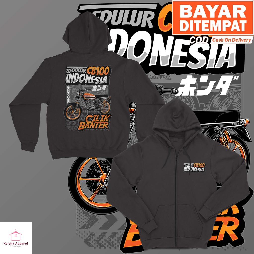 JAKET ZIPPER HONDA CB 100 SEDULUR CB100 INDONESIA JAKET CB 100 COWOK CEWEK