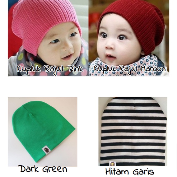 Topi Kupluk Bayi Topi Anak Unisex Lucu Simple Bahan Katun Lembut - Kupluk Rajut