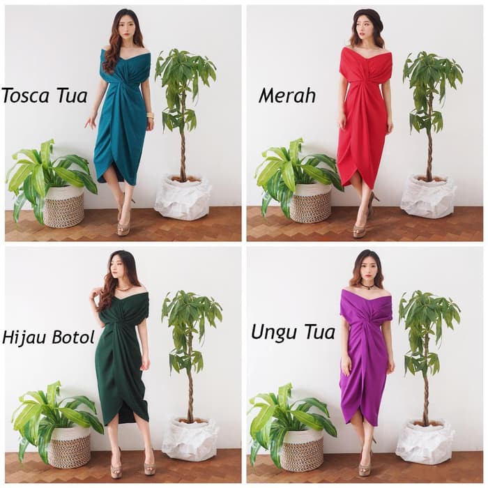 Alija  Premium Midi Dress - 4WARNA /REALPIC