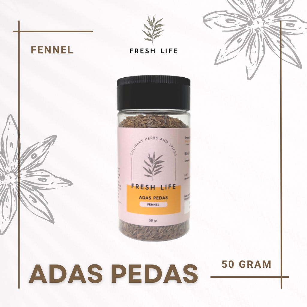 

Adas Pedas / Adas Pedas Bubuk (Fennel / Ground Fennel) Fresh Life 50 gr