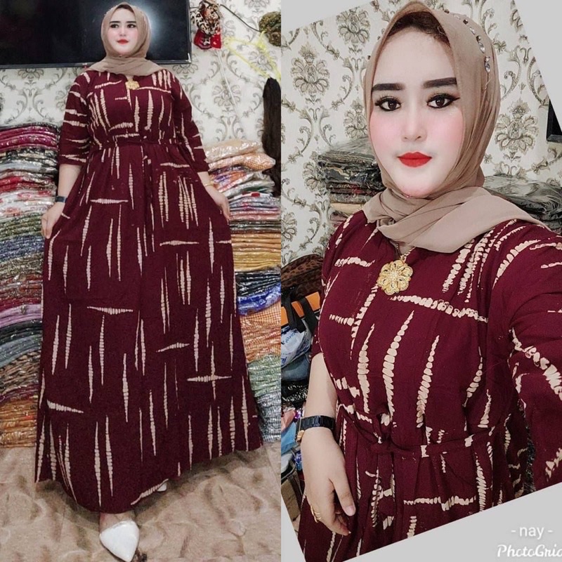 Gamis jumbo cabutan busui mahkota daster arab rayon