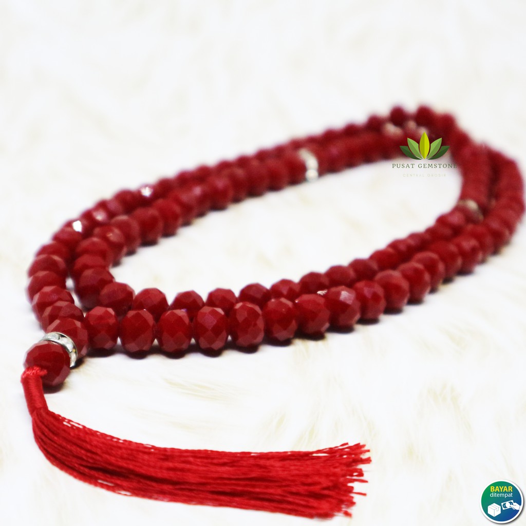 Tasbih Red Marjan Coral 8 mm