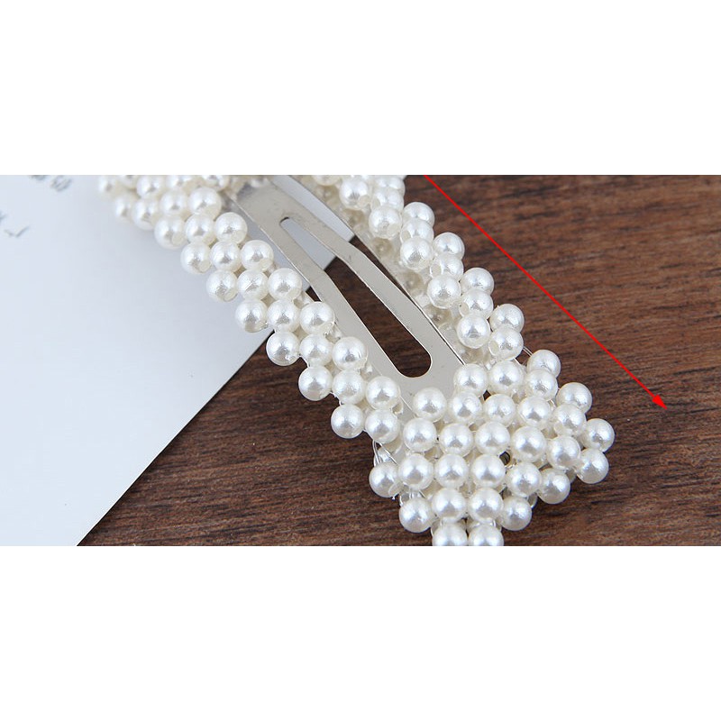 LRC Jepit Rambut Fashion Pearl Square Hairpin A57695