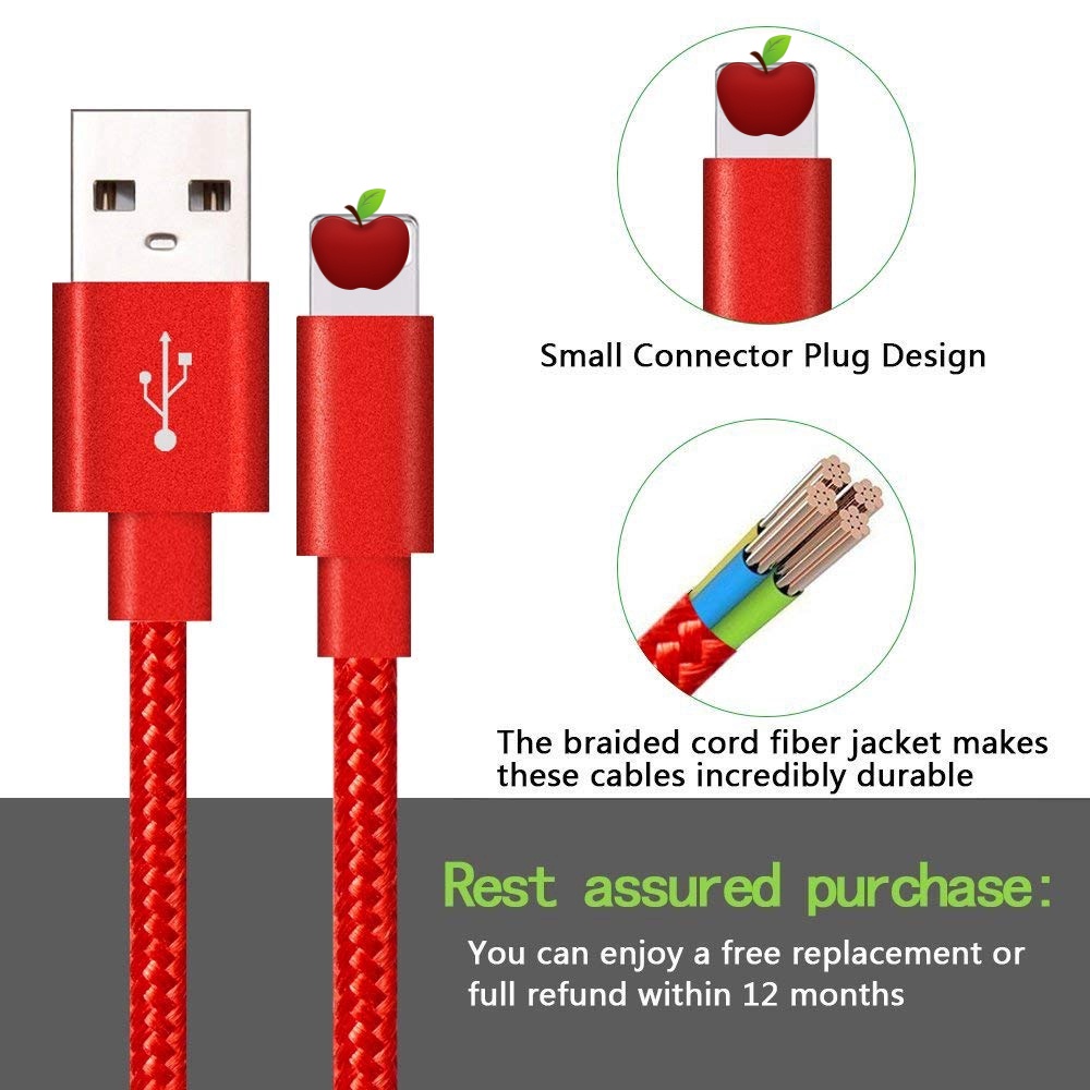 1m / 2m / 3m For iphone 6 7 8 X USB Charger Fast Charging Data Sync Cable