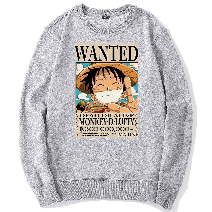 WANTED Sweatshirt Basic Anime II Sweater Crewneck WANTED One Piece ( Pria &amp; Wanita )