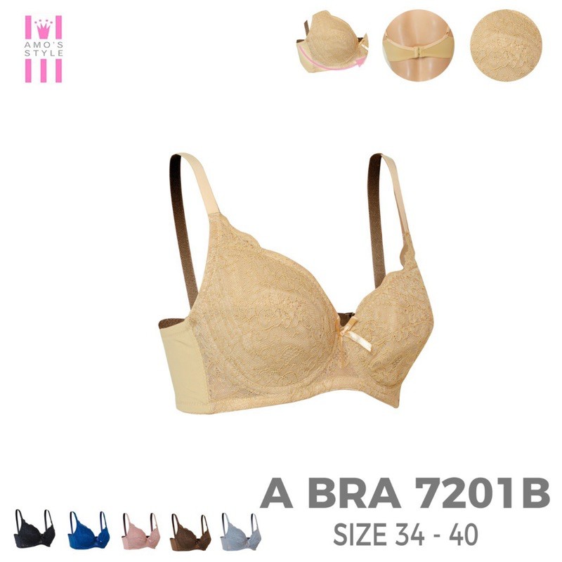 Bra / bh Amo’s Style 7201 (kawat tanpa busa 36B-40B)
