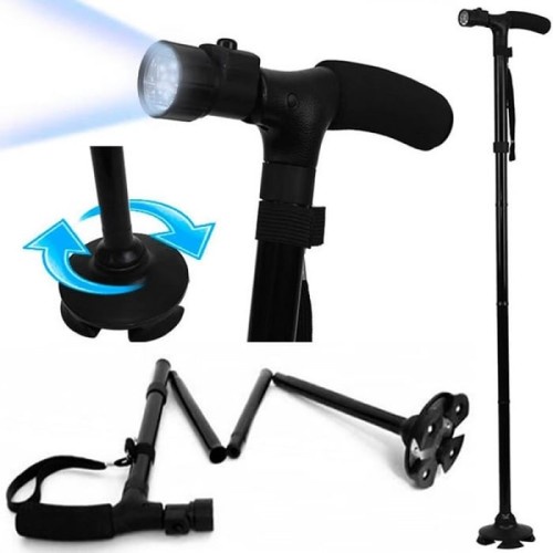 Tongkat Lipat Alat Bantu Jalan Manula Folding Magic Cane With LED