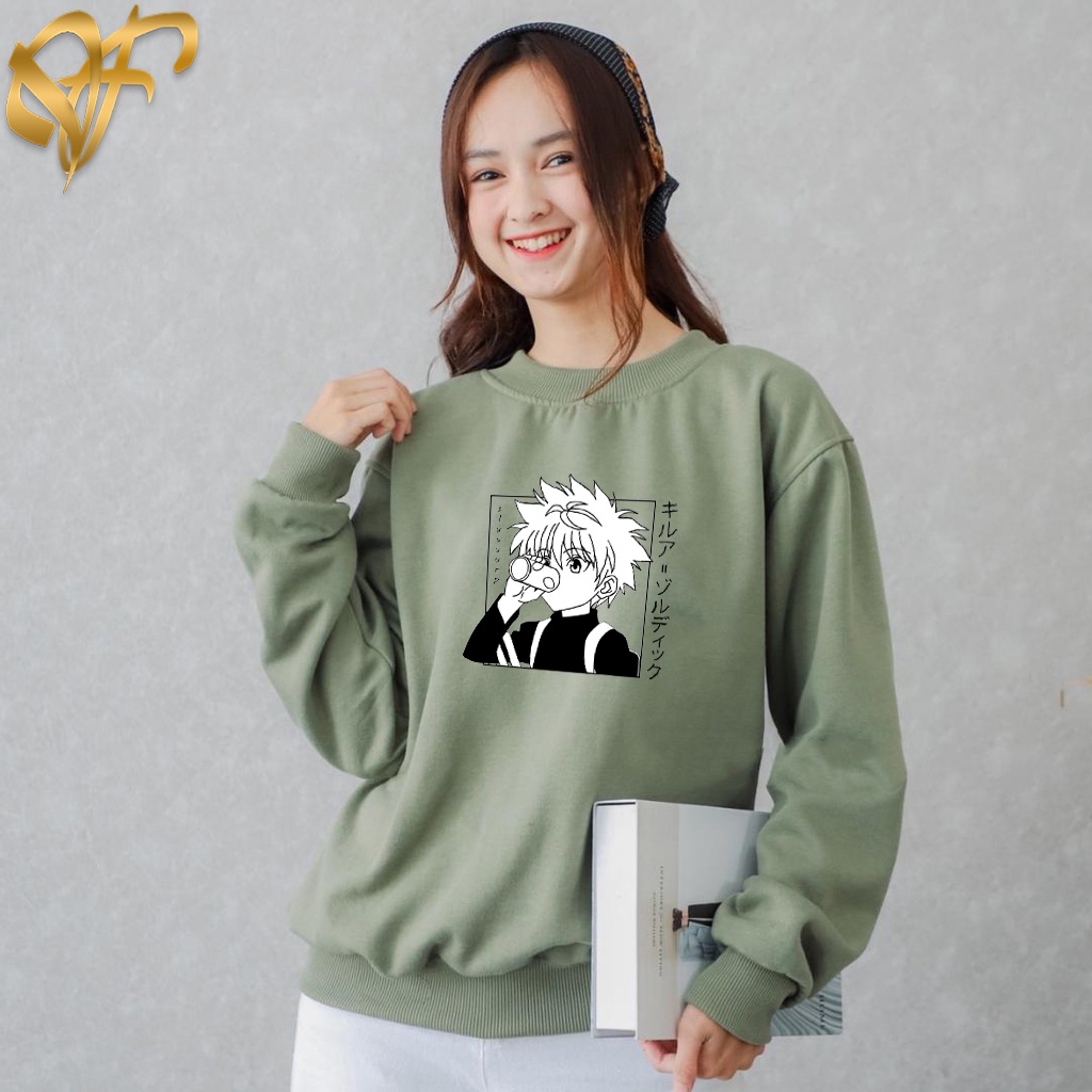Sweater Killua Zoldyck Drink Siuup Aesthetic Pria &amp; Wanita | Sweater Korea Style Fleece Cotton | Dhea Fashion